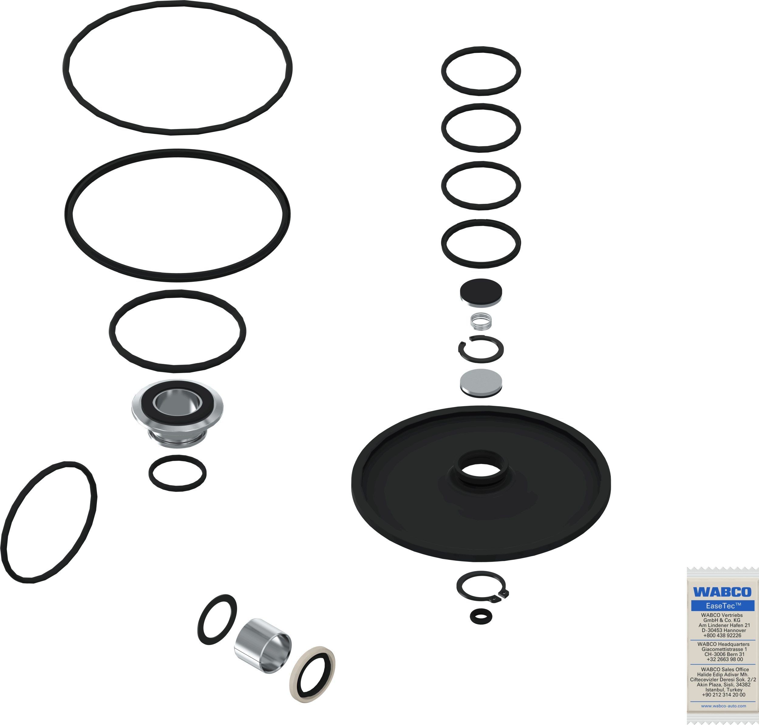 WABCO Reparatieset, Remkrachtverdeler 4757100022 Volkswagen NEW BEETLE Rembekrachtiger WABCO 4757100022