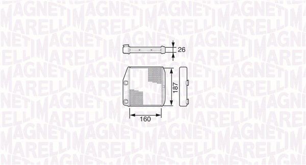 MAGNETI MARELLI Kachelradiateur, interieurverwarming 350218227000 Fiat STRADA Warmtewisselaar MAGNETI MARELLI 350218227000