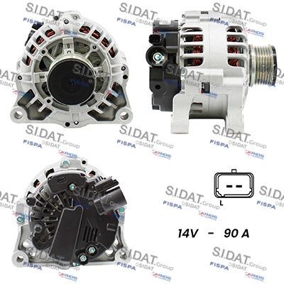 SIDAT Dynamo / Alternator A12VA0391A2 Peugeot 3008 Generator SIDAT A12VA0391A2
