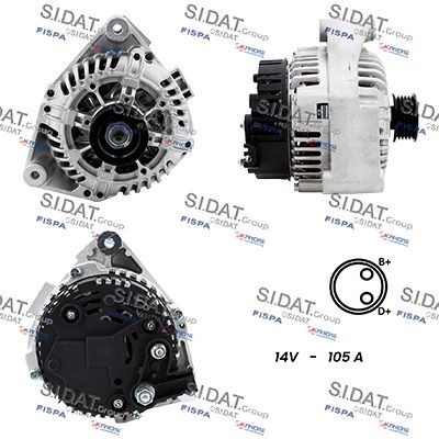 SIDAT Alternátor A12VA0764A2 Alternátor SIDAT A12VA0764A2 lacné