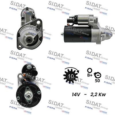 Startmotor SIDAT S12BH0169A2 SIDAT S12BH0169A2 Starter Volkswagen PHAETON 2016