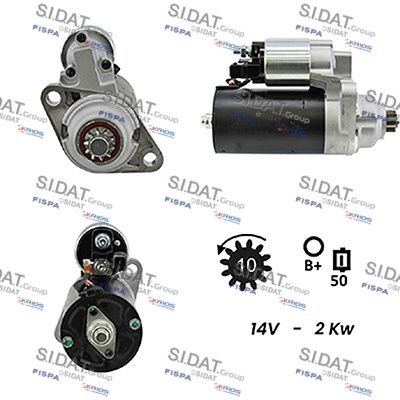 SIDAT Startmotor S12BH0175A2 Seat AROSA Starter SIDAT S12BH0175A2
