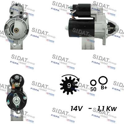 Motorino avviamento SIDAT S12BH0202A2 SIDAT S12BH0202A2 Motorino di avviamento Chevrolet CAPTIVA 2009