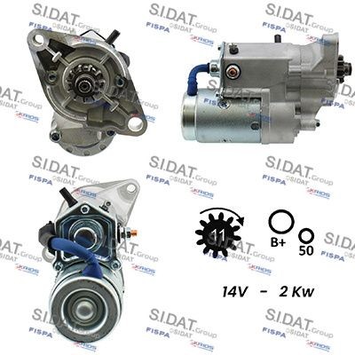 SIDAT Démarreur S12DE0134A2 S12DE0134A2 Starter moteur TOYOTA AVENSIS SIDAT