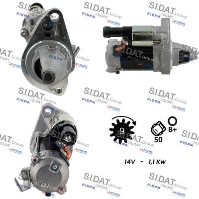 SIDAT Starter S12DE0522 Starter motor SIDAT Honda JAZZ S12DE0522