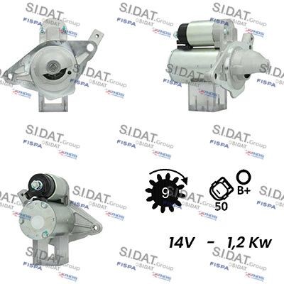 SIDAT Starter S12DE0594A2 S12DE0594A2 Starter SIDAT TOYOTA LITEACE