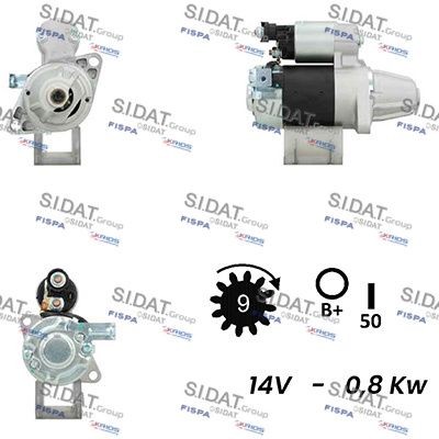 SIDAT Starter S12HT0518A2 Starter motor HONDA SIDAT S12HT0518A2