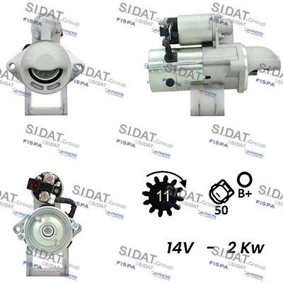 SIDAT Motorino avviamento S12HY0214A2 S12HY0214A2 costo Motorino avviamento HYUNDAI GALLOPER SIDAT