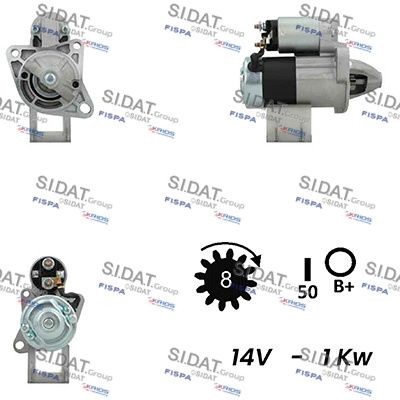 SIDAT Startmotor S12MH0543A2 SIDAT S12MH0543A2 Startmotor Mazda MX-5 II original