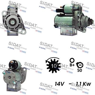 SIDAT Motor de arranque S12VA0094A2 S12VA0094A2 Motor de arranque VW LUPO SIDAT