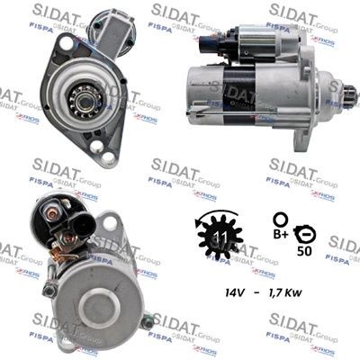 SIDAT Motor de arranque S12VA0117A2 Motor de arranque SIDAT Volkswagen LUPO S12VA0117A2