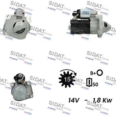 SIDAT Startmotor S12VA0615A2 S12VA0615A2 Starter voor de motor PEUGEOT BOXER SIDAT