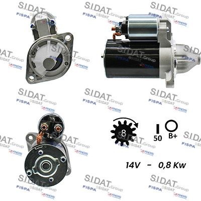 SIDAT Starter S12VA0771A2 Startmotor MITSUBISHI SIDAT S12VA0771A2