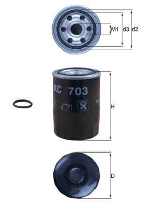 KNECHT Fuel filter KC 703D KC 703D KNECHT inline fuel filter for MG