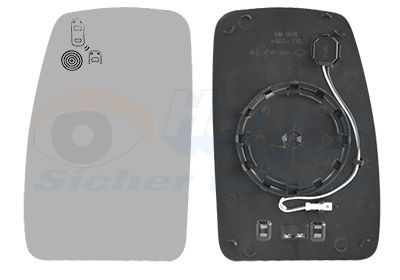 VAN WEZEL Backspegelglas 4388861 Backspegel, glas Nissan R50 4388861 VAN WEZEL