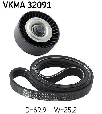 SKF Σετ ιμάντων poly-V VKMA 32091 Σετ ιμάντων poly-v SKF Fiat PALIO VKMA 32091