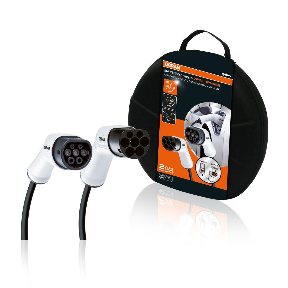 OSRAM Καλώδιο φόρτισης Λειτουργία φόρτισης Mode 3, Φίσα φόρτισης τύπος 2, 16Α, 3.6kW, 5m, Φάσεις 1, 240V, IP65 OSRAM OCC21605 Καλώδιο φόρτισης Λειτουργία φόρτισης Mode 3, Φίσα φόρτισης τύπος 2, 16Α, 3.6kW, 5m, Φάσεις 1, 240V, IP65 αξεσουάρ CUPRA Formentor SUV 2.0 VZ 4Drive 333 PS