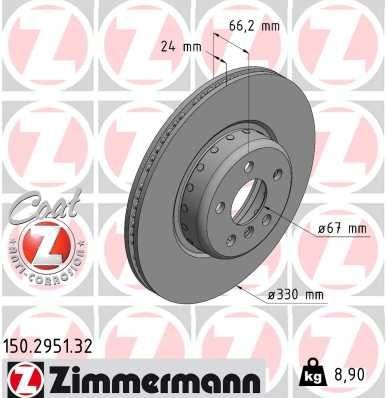 ZIMMERMANN Jarrulevy 150.2951.32 Z4 Roadster (G29) jarrulevyt ZIMMERMANN 150.2951.32