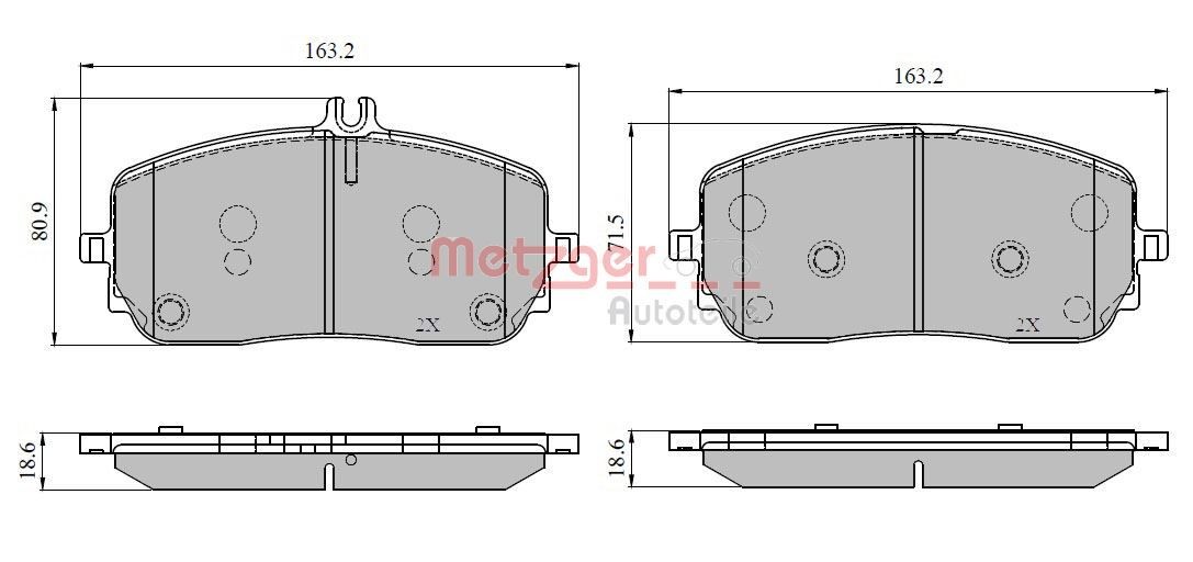 METZGER Brake pad set 1170956 MERCEDES-BENZ B-Class METZGER racing brake pads 1170956