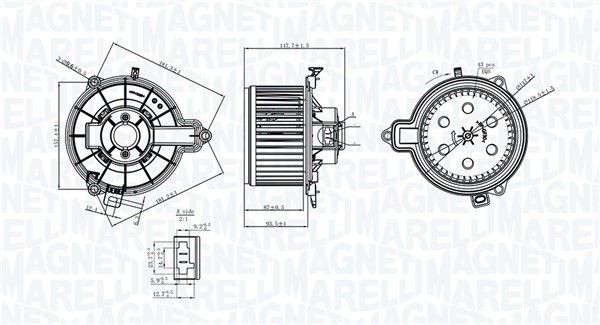MAGNETI MARELLI Vnútorný ventilátor 069412733010 Ventilátor kúrenia MAGNETI MARELLI BMW 02 069412733010