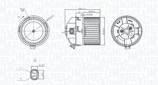 MAGNETI MARELLI Interieurventilatie 069412751010 Ventilatie systeem Peugeot 308 SW: Interieurventilatie MAGNETI MARELLI 069412751010