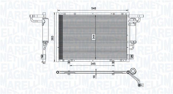 MAGNETI MARELLI Kondensator, klimaanlegg 350203100600 Ac radiator MAGNETI MARELLI Ford SIERRA 350203100600
