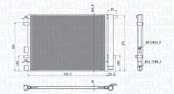 MAGNETI MARELLI Kondensor, klimatanläggning 350203100700 350203100700 MAGNETI MARELLI kondensator HYUNDAI TERRACAN