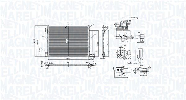 MAGNETI MARELLI Kondensator, klimaanlæg 350203101500 350203101500 Kondensor AC NISSAN LEAF MAGNETI MARELLI