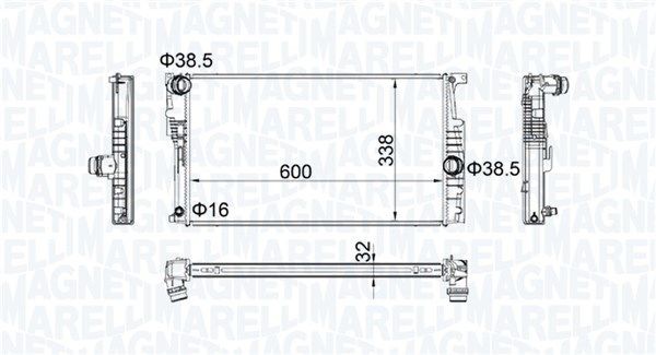 MAGNETI MARELLI Radiator, motorkjøling 350213202200 Radiator MAGNETI MARELLI 2-serie 350213202200 billige