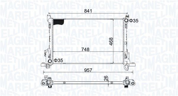 MAGNETI MARELLI Radiatore motore 350213207800 350213207800 costo Radiatore NISSAN CHERRY MAGNETI MARELLI