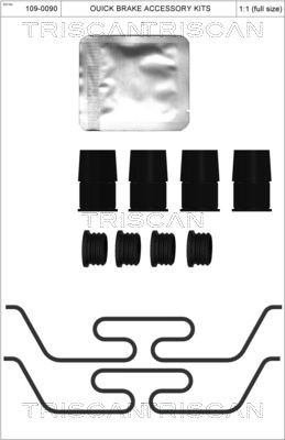 TRISCAN Kit accessori, pastiglia freno 8105 101678 8105 101678 costo Kit accessori, pastiglia freno VOLVO XC70 TRISCAN