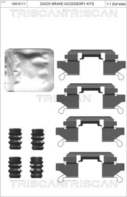 TRISCAN Kit d'accessoires, plaquette de frein à disque 8105 101679 Nissan MICRA Kit d'accessoires, plaquette de frein à disque TRISCAN 8105 101679