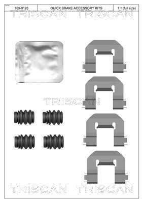 TRISCAN Kit de acessórios, pastilhas de travão 8105 111640 Kit de acessórios, pastilhas de travão TRISCAN Jaguar XF 8105 111640