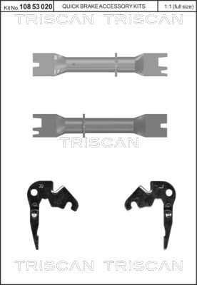 TRISCAN Etterjusteringssett, trommelbrems 8105 141701 TRISCAN Tilbehørsett bremsesko NISSAN 8105 141701