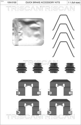 TRISCAN Lisakomplekt, ketaspiduriklotsid 8105 431654 Lisakomplekt, ketaspidurikate TRISCAN Kia SPORTAGE 8105 431654
