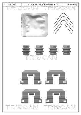 TRISCAN Jarrupalojen asennussarja 8105 431660 TRISCAN Tarvikesarja, jarrupala KIA 8105 431660