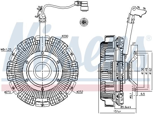 NISSENS Fan clutch 86241 Renault ESPACE NISSENS fan clutch 86241