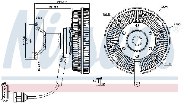 NISSENS Koppeling, radiateurventilator 86242 86242 Ventilator koppeling NISSENS MERCEDES-BENZ 123-serie