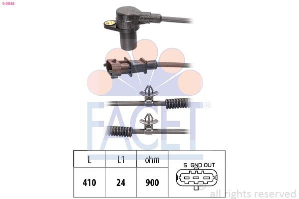 FACET Krukassensor 9.0848 9.0848 BDP-sensor HYUNDAI ix20 FACET
