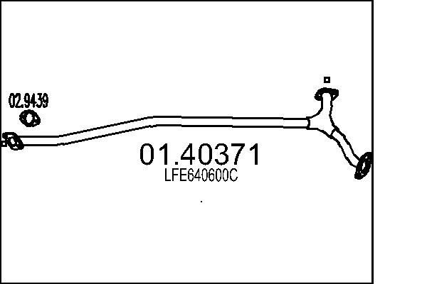 MTS Tubo de escape 01.40371 Tubo de escapamento MAZDA MTS 01.40371