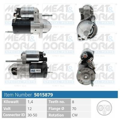 MEAT & DORIA Démarreur 5015879 Kia SPORTAGE Starter moteur MEAT & DORIA 5015879