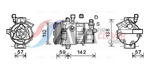 AVA COOLING SYSTEMS AC-kompressor ALAK127 ALAK127 AC-kompressor AVA COOLING SYSTEMS FIAT 500