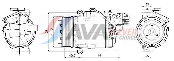 AVA COOLING SYSTEMS Kompresor klimatizácie BWAK630 BWAK630 Kompresor klimatizácie BMW Rad 8 AVA COOLING SYSTEMS