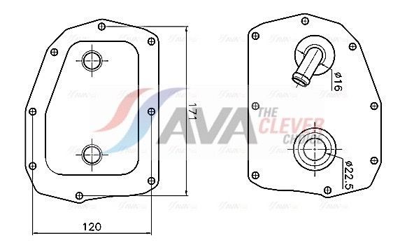 AVA COOLING SYSTEMS Oliekoeler MS3781 Oliekoeler van de motor AVA COOLING SYSTEMS 190 MS3781 goedkoop
