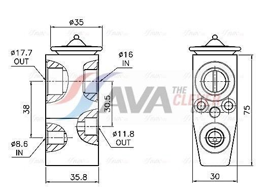 AVA COOLING SYSTEMS Valvola espansione climatizzatore OL1746 AVA COOLING SYSTEMS OL1746 Valvola espansione clima Chevrolet Corvette C5 Coupe originale prezzo