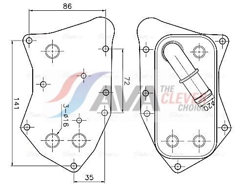 AVA COOLING SYSTEMS Engine oil cooler OL3749 AVA COOLING SYSTEMS OL3749 Opel Astra Classic Caravan engine oil cooler replacement