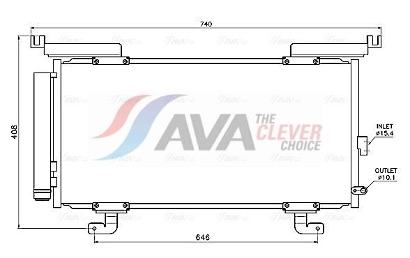AVA COOLING SYSTEMS Kondenzátor klimatizácie SU5117D Chladič klimatizácie SUBARU AVA COOLING SYSTEMS SU5117D