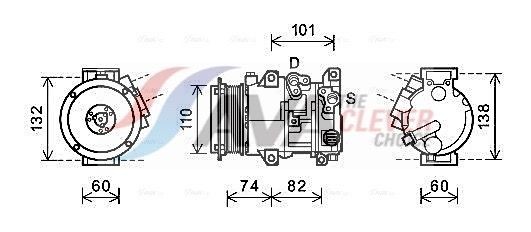AVA COOLING SYSTEMS Kompresor klimatizácie TOAK628 AVA COOLING SYSTEMS Kompresor klimatizácie SUZUKI TOAK628
