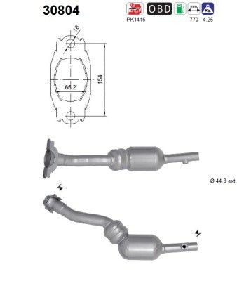 Catalytic converter AS 30804 AS 30804 RENAULT DUSTER 2021 catalytic converter price