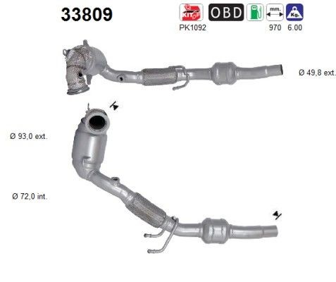 Katalysator AS 33809 AS 33809 Katalysator SEAT IBIZA 2020